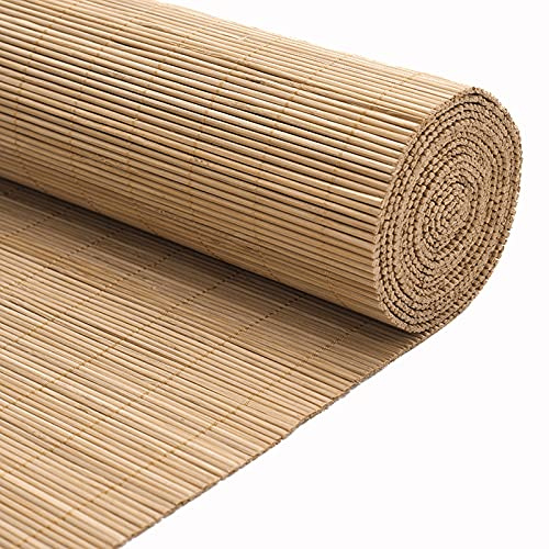 Geovne Non-Transparent Bamboo Roller Blind, Sun Protection Roll Up Window Blind, 50-160cm Wide Shades, for Windows/Doors/Balconies, with Side Pull (75x210cm/29.5x82.7in)