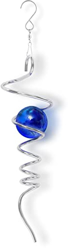 OMCCHK Gazing Ball for Garden Spiral Tail, Large Crystal Sun Catchers Indoor Window, Metal Wind Spinners Outdoor Decorations, Yard Art Decorative Hanging Ornament Spinner, Glass Suncatcher Decor