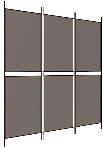 vidaXL 3-Panel Room Divider Folding Privacy Protection Screen Room Separator Paravent Wall Partition Panel Screen Dressing Wall Anthracite Fabric