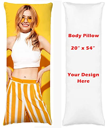 Custom Pillow with Picture Personalized Photo Long Body Pillowcase,Two-Sides Design Cushion Pillow Cover, DIY Custom Pillow Case with Zipper Cover, Love Keepsake Gifts, 20X54| 50X135cm