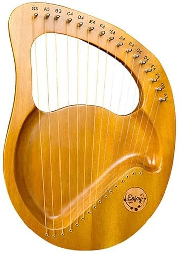 EIERFSKIOT Leier Harfe 16 Saiten Leier Massivholzfurnier Harfe Saiteninstrument für Kinder und Erwachsene(Color:A)