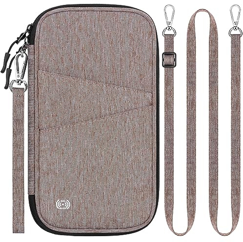LUROON Reisepass Tasche Familie Reiseorganizer mit RFID Blocker Herren Damen Reisepasstasche für Kreditkarten Personalausweis Flugtickets Geld Münzen Telefonschlüssel Impfausweis