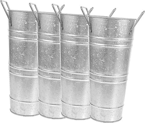 HELVES 4pcs Home Iron Vase Home Flower Bucket Retro Iron Planter Plant Basket for Small Plant Vintage Metal Flower Pot Dried Flower Pot Flower vase Rustic Decor Office Organizer Portable