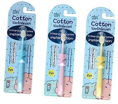 Kinderzahnbürste 3 Stück-pack in Cartoon Form, Weiche Handzahnbürste | Pp, Tpr und Prt, Elefant Form, für Babys und Kinder von 2 bis 8 Jahren
