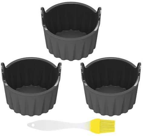 3 äggformar för varmluftsfritös, 1 oljepensel, scone-form för varmluftsfritös, äggformar för bakning, cupcakes