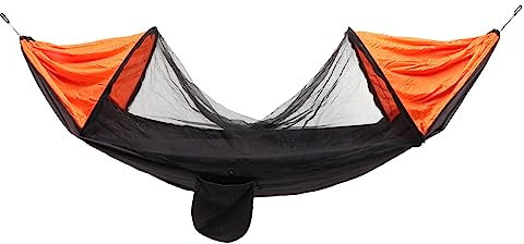 VINTORKY 1stück Tragbare Hängende Hängematte Mit Moskitonetz Multifunktionales Zelt Für Outdoor-Camping Schwarz Orange Für Und