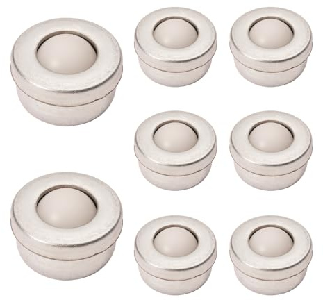 8 Stück Kugelrollen Möbelrollen Nylon Kugelrollenlager Universal Rollen Lager Kugellager für Möbel Gepäck Schiebe Schlitten Förderrolle(10mm Höhe)