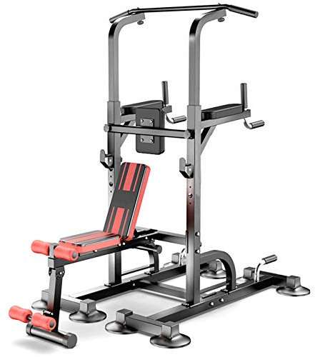 Workout-Dip-Station, Klimmzugstange für Zuhause, Fitnessstudio, verstellbare Höhe, multifunktionales Krafttraining, Fitness-Trainingsgerät mit Bank, Kappe
