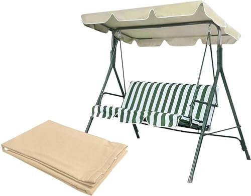 XDRGOOIUY Outdoor Patio Swings Canopy Top Cover, Garden Seat Replacement Double Replacement Oxford Cloth Canopy Top Set Outdoor Patio, Convertible Canopy Hanging Swings Glider Lounge Chair