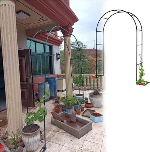 XUJIAY Rankgitter Gartenbogen Rosenbogen Aus Metall Hochzeitsbogen Freistehend Torbogen Rankgitter Für Verschiedene Kletterpflanzen, Laubengang Rankgestell Mit Sockel,350x220x40CM
