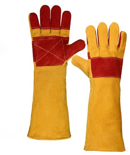 Enigmaire Anti-Mordidas Guantes,Guantes Soldador,Guantes De Manejo De Animales Guantes De ProteccióN Reforzado Anti Mordida,Anti - Espinas Para Soldar,Arreglarse,Manipular Perros,Gatos
