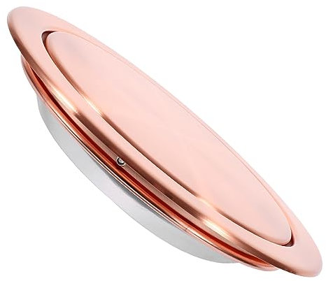 SHOWERORO Couvercle de Poubelle Rond Encastré en Acier Inoxydable, Charnière Pivotante, Résistant la Corrosion, Cuisine et Salle de Bain, Couvercle de Comptoir Multifonction pour Usage Domestique