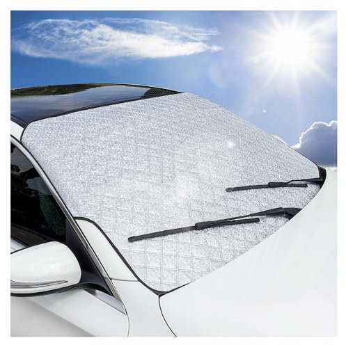 WEQTYSAB Auto Windschutzscheibenabdeckung, für VW Tiguan 2016+ Faltbare Frontscheibenabdeckung Winter Sommer Scheibenfrostschutz Abdeckung