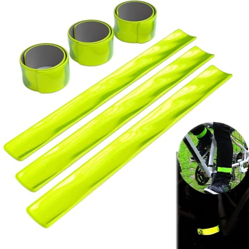 Cinta reflectante, 6 unidades de reflectores verdes, pinzas para pantalones para bicicleta, pinzas para pantalones de bicicleta, protectores de pantalones para ciclismo, correr, exteriores, noche,