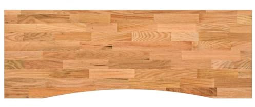 vidaXL Schreibtischplatte Hellbraun 140x60x2,5 cm Massivholz Eiche, Arbeitsplatte, Küchen Arbeitsplatte, Ersatztischplatte, Tischplatte
