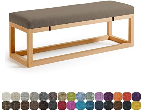 Auflage für Terrassenbank, 80 x 30 x 5 cm, für Innen- und Außenmöbel, Erkerfenster, Sitz, Gartensofa, Couch, Schaukelstühle, elastische Schlösser, Bänder, Farbe #17, Hanfbraun