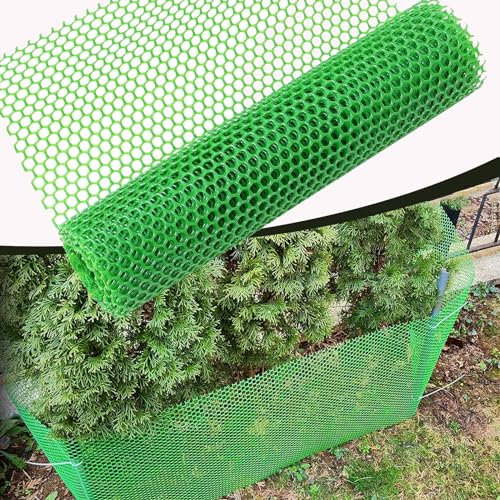 Robustes 1,2 m x 15 m grünes Kunststoffzaunnetz für Pflanzenklettern, UV-beständiges HDPE-Mesh mit 0,8 cm Löchern, verrottungsfest, Gitterzaun für Gartenschutz und Unterstützung