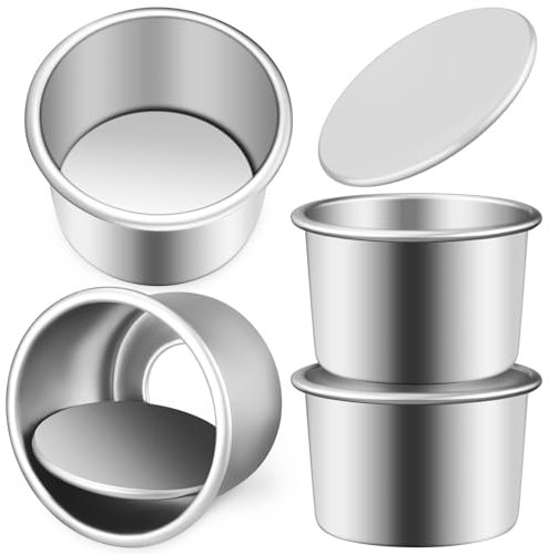 VALICLUD Set Di 4 Mini Teglie Per Dolci Tortiera Rotonda Piccole Teglie Con Fondo Rimovibile Per La Cottura Forno