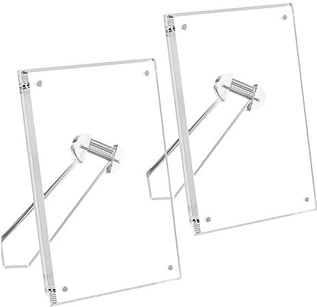 Agwuoetr Acryl-Rahmen, Transparenter Rahmen, Acryl-Transparentrahmen mit Halterung, Acrylrahmen, Transparenter Würfel, Schwebendes Geschenk
