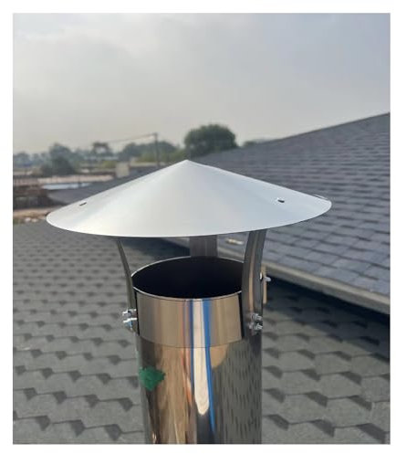 Kegelförmige Kaminkappe, Kaminabzugabdeckung, Schutzkappe für Rohrregenschutz, verzinkte Dachhaube, runde obere Auspuffkappe, Isolierungs-Entlüftungsabdeckung, Regen- und Schneeschutz, Kaminschutz ()