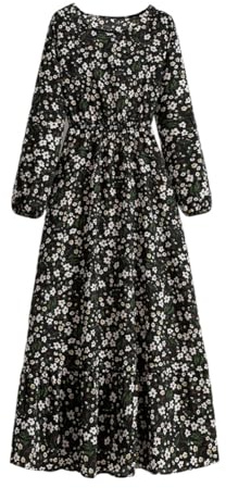 DOTBUY-SHOP Muslimisches Kleid Damen Ohne Hijab Muslim Sommerkleid Lange Robe Naher Osten Dubai Türkei Arab Islamischer Ramadan Gebetskleidung Abaya für Frauen S-XL