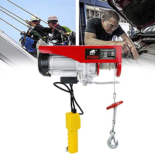 CCKUYT Mini-Elektro-Hebezeug, elektrische Winde mit automatischer Bremse, 510-W-Elektro-Seilzug mit reinem Kupfermotor, 110 V/Kleiner Heimkran