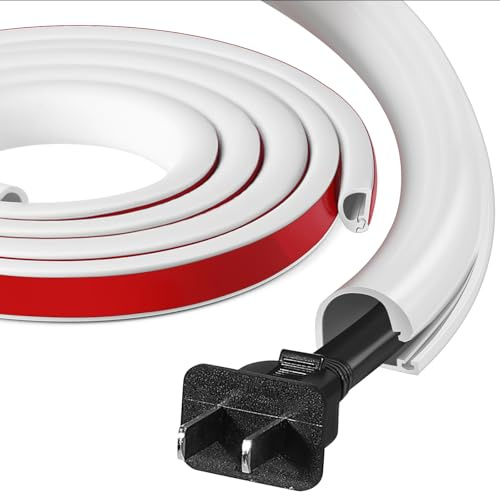 WGIDSKKI Kabelkanal Weiß Selbstklebend, Flexibler Silikon Halbrund Kabelkanäle, Kabelkanal Selbstklebend Weiss 14(B) x 10(H) mm, Kabel Verstecken für Wand,TV,Decke,Boden,Fußleisten (2 m)