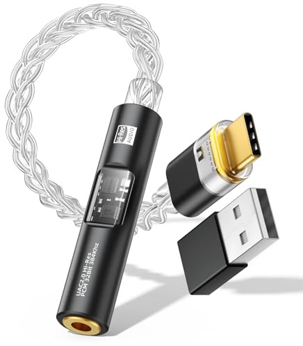 MoKo USB C auf 3,5mm Audio Kopfhörer Adapter, Type C auf Klinke Aux Dongle | Unterstützt Inline-Steuerungen, DAC-Chip, Hi-Fi Audio, Kompatibel mit iPhone 17 16 15, Galaxy, iPad, MacBook, Pixel, Schwarz