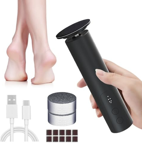 Smerigliatrice elettrica ricaricabile per piedi per pelle morta, senza fili elettrico per piedi con levigatrice per lima per unghie 2 in 1