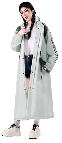 Darringls Impermeabile Impermeabile Donna Poncho Impermeabile Per Adulti Lungo Impermeabile Trasparente Con Cappuccio Impermeabile Riflettente Della Bicicletta Abbigliamento Pioggia Per Escursioni