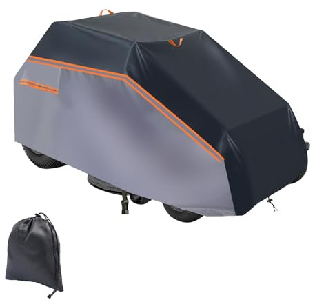 Cubierta para tractor de césped 600D, 201 x 140 x 117 cm, impermeable, resistente al polvo, a los rayos UV, para cortacésped, tractor de jardín, cubierta para todas las estaciones