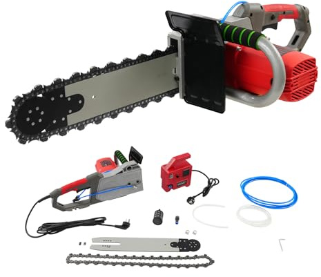 ROGONPDK 35/48cm Elektrische Kettensäge, Tragbarer Schnittlänge Motorsäge, Kettensäge Set, 5800W/6500W Elektrosäge, Elektrische Wandsäge 6300 U/min, zum Schneiden von Beton- und Zementwänden (ZD350)
