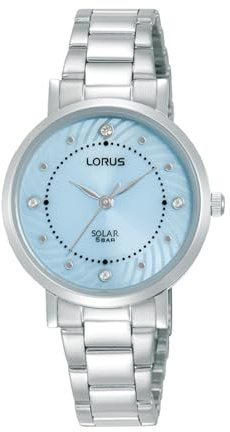 Lorus Ladies Solar Powered Analogue Watch, 30mm Blue Dial RY519AX9 | Stainless Steel, Casual