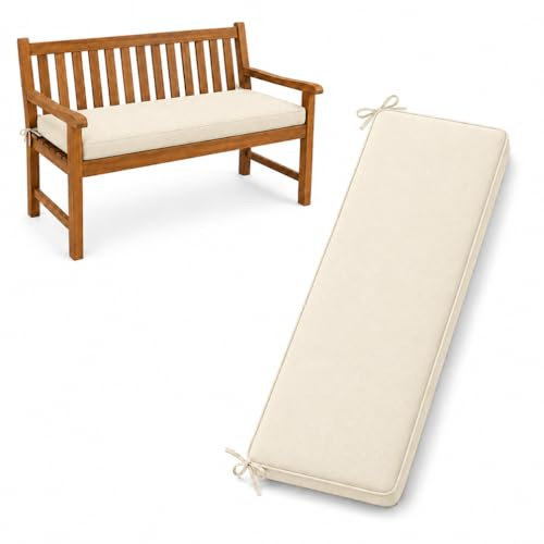 AEHO Sitzkissen Bank, Sitzpolster 50D Hochdichter Schaumstoff, 5cm Dicke Wasserabweisende rutschfeste Auflage für Bankauflage Garten Terrasse Schaukel Esstisch Eckbank,Beige,70x30x5cm