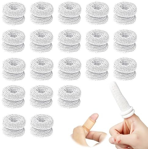 20pcs Finger Bandage Set - Breathable Tubular Cotton Finger Protectors for Fingertips & Thumbs, Reusable Finger Sleeves for Cuts, Kitchen, Garden & Work Safety