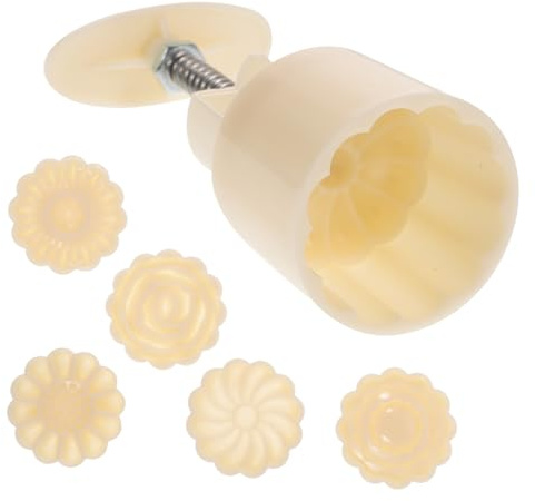 minkissy Stampo per Mooncake in Abs Bianco Funzione Tagliapasta per Dolcini, per Preparare Torte e Dessert Fatti in Casa Pressione Manuale