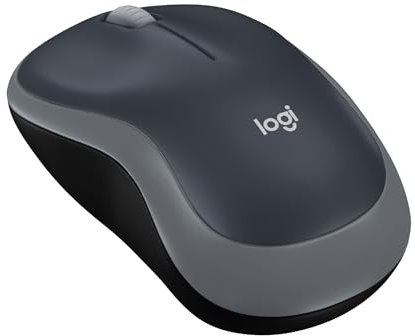 Logitech M185 Ratón Inalámbrico, 2.4GHz con Mini Receptor USB, Batería de 12 Meses, Seguimiento Óptico con Resolución de 1000 dpi, Ambidiestro, Compatible con PC, Mac, Portátil - Gris