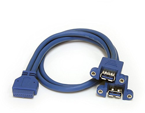 StarTech.com Câble USB 3.0 2 ports monté sur panneau – Câble USB A vers adaptateur carte mère F/F (USB3SPNLAFHD)