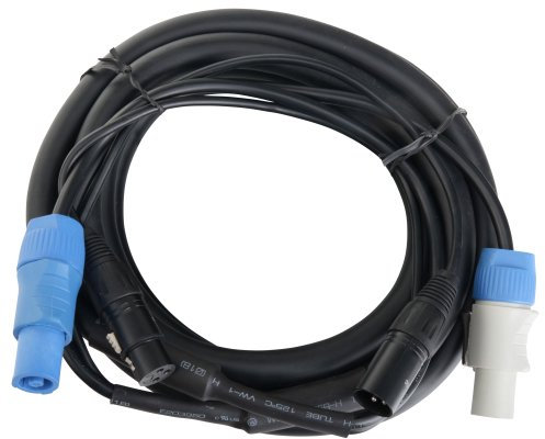 Pronomic Stage PPD-5 Hybridkabel Powerplug/DMX 10m (ideal zur Verkabelung von Lichteffekten & Bühnenbeleuchtung)
