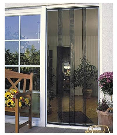 Schellenberg 50629 Fliegenvorhang Balkontür, Insektenschutz Vorhang Standard für Türen, kürzbar, 100 x 220 cm, Anthrazit