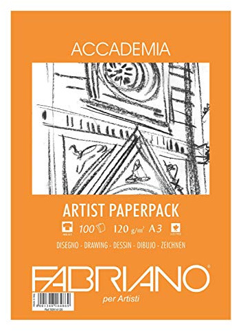 Fabriano 50813120 Zeichenpapier, Baumwolle, weiß, 29,7 x 442 x 0,5 cm