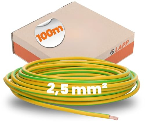 Lapp 100m H07V-K 2,5 mm² PVC Einzelader - Litze Grün-Gelb - 4520002 | Feindrähtiges HAR Kabel für Verdrahtung von Schaltschränken - Flammwidrige Steuerleitung nach VDE 0295 - Litzenleiterklasse 5