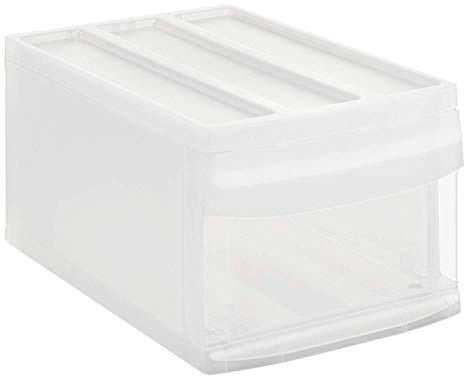 Rotho Aufbewahrungsbox Systemix Stapelbox mit Schublade aus PP transparent | Aufbewahrungsboxen der Systemix Serie, Stapelboxen mit voll ausziehbarer Schublade, rollengelagerte Führung, Gummifüße