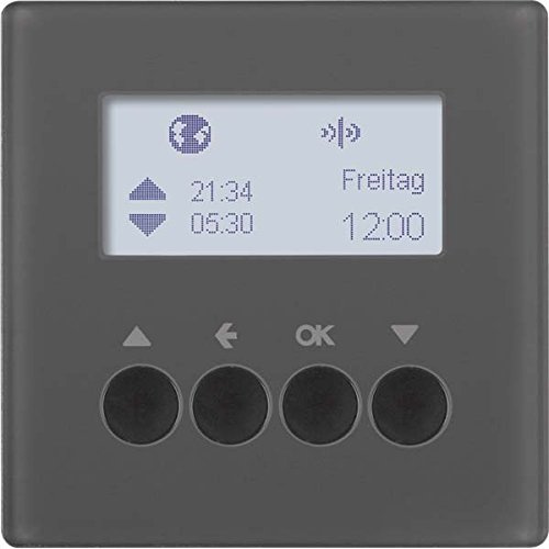 Temporizador para persianas, plataforma berker.Net, aplicación KNX radio, para serie berker Q.1 de hager, antracita