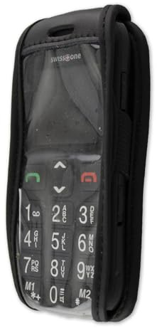 caseroxx Ledertasche für Swisstone BBM 320C | Hochwertige Tasche mit Gürtelclip zum sicheren Tragen am Gürtel, aus Echtleder