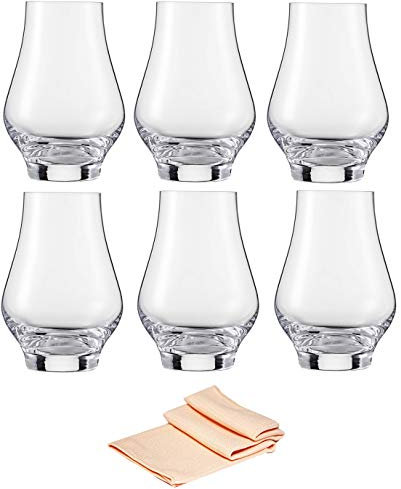 Dekomiro Schott Zwiesel Spirit of Nosing Tasting Set 6 Stück für Gin Whisky und Rum mit Glasreinigungstuch Set