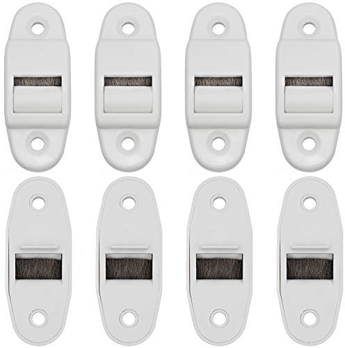 WJMY 8 Guide Sangle Volet Roulant Avec Joint à Brosse et Galet de Guidage Jusqu'à 14 mm de Largeur Espacement des Trous 40MM (Rolle bis 14mm Gurtbreite)