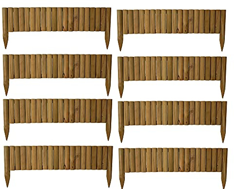 tradefirst Fixed Log Roll Border Wooden Fence Garden Edging Fixed Picket Landscape Barriers Edging Pressure Treated Outdoor (8)