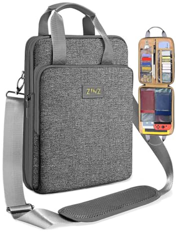 ZINZ Laptop Case 12.9 13 Shoulder Bag, Expandable Handbag with Valuables Compartment Compatible with MacBook Air/Pro/Neo 13 M5/M4/M3/M2/M1, iPad 12.9/13/11, Water-Resistant & Shockproof,L02G03