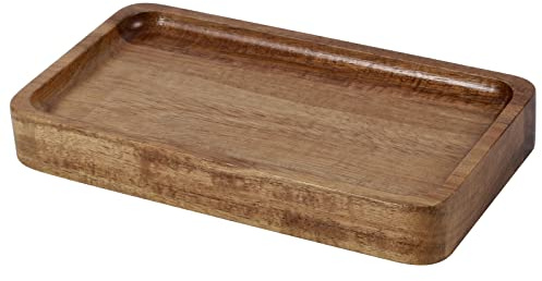 Janxin Vanity Tray, Bathroom Tray, Soap Dispenser Tray for Bathroom, Kitchen and Home Decor(Acacia-Small)